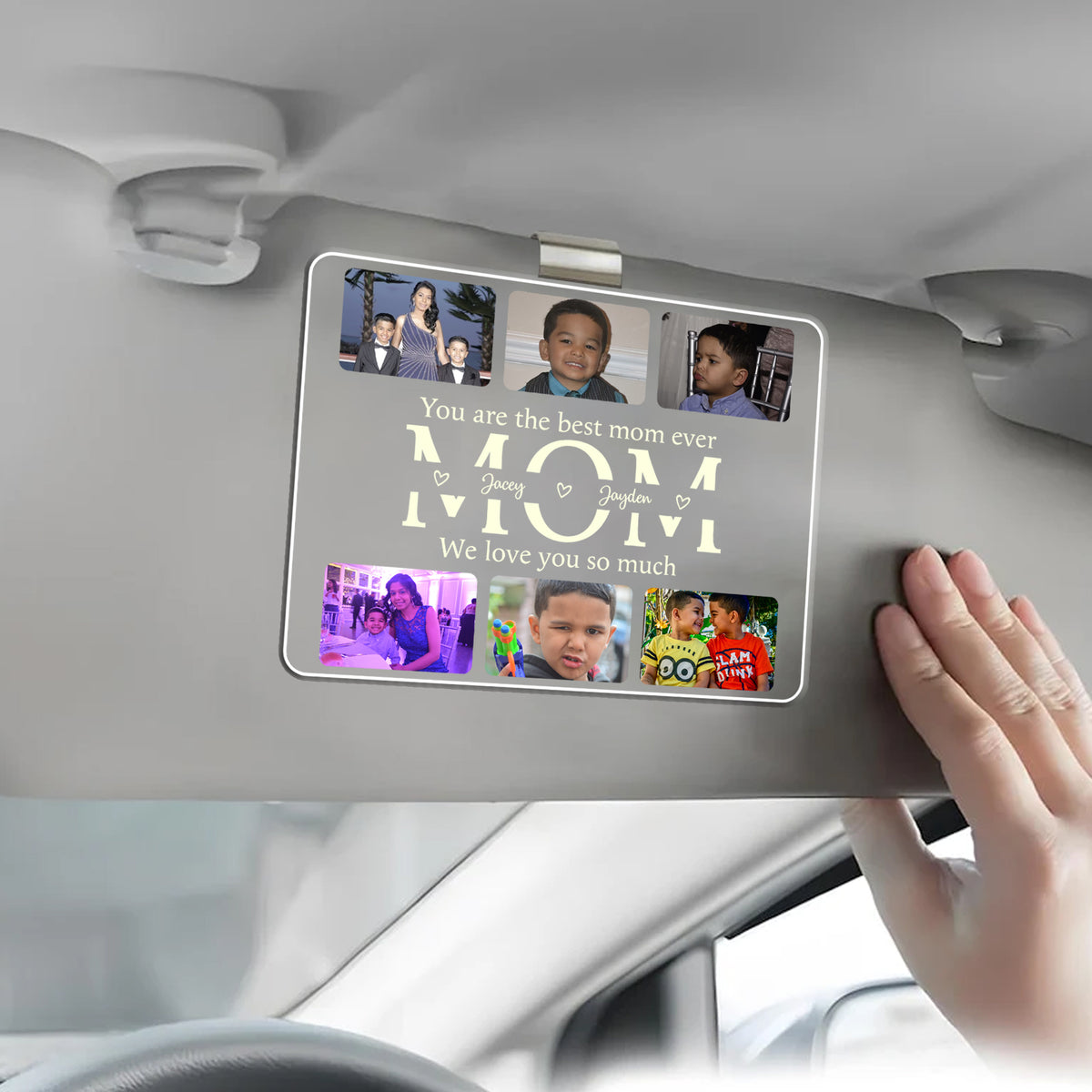 You're The Best Mom In The World Custom Photos - Personalized Car Visor Clip - Gift For Mother