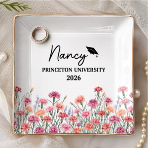 Custom Full-Print Jewelry Dish - Personalized Graduation Gifts For Her, Him - A Milestone In Full Bloom