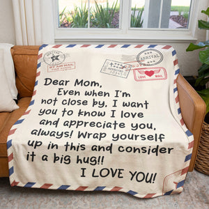Throw Blankets Anniversary Birthday Gift for Mom from Daughter Son, Dear Mom Blanket for Mother's Day, Super Soft Flannel Throw Blankets for Christmas Mother's Day for Bed Couch