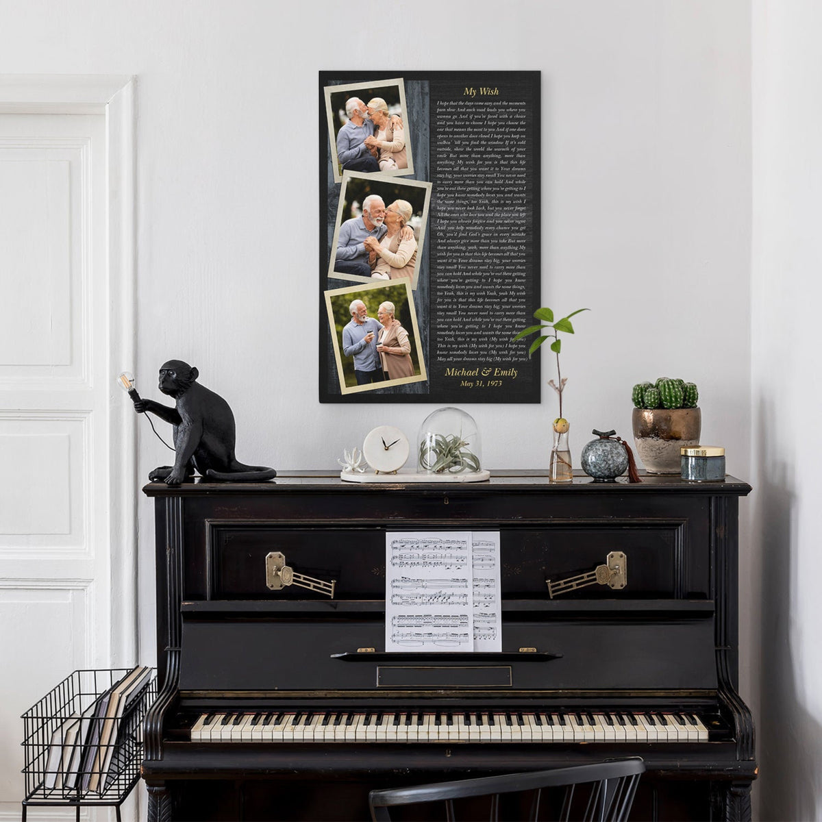 One Year Anniversary Gifts for Couple Collage Canvas, Gift For Boyfriend Girlfriend, Anniversary Gift