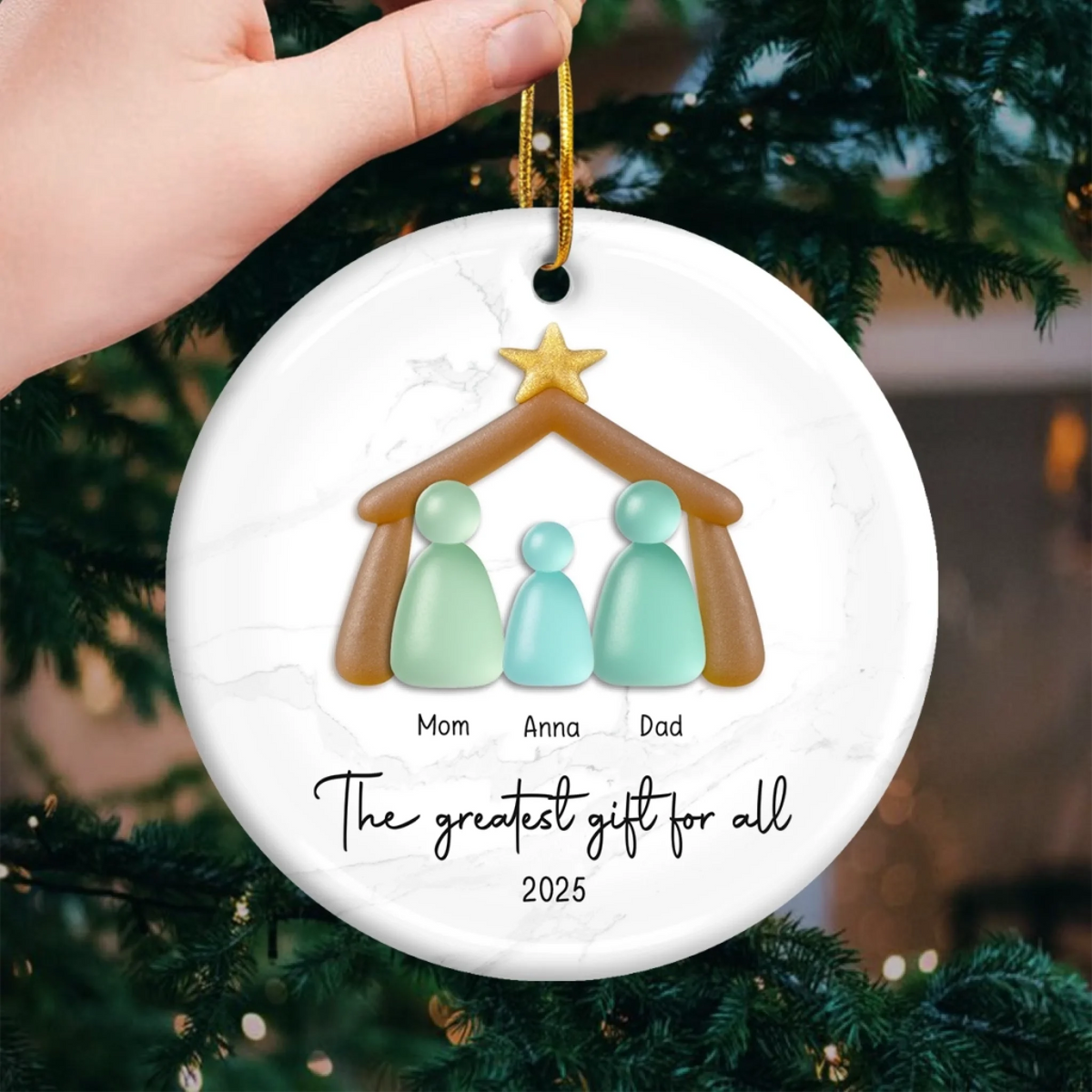 The Greatest Gift For All Sea Glass Family - Personalized Ornament - Christmas Gift For Family