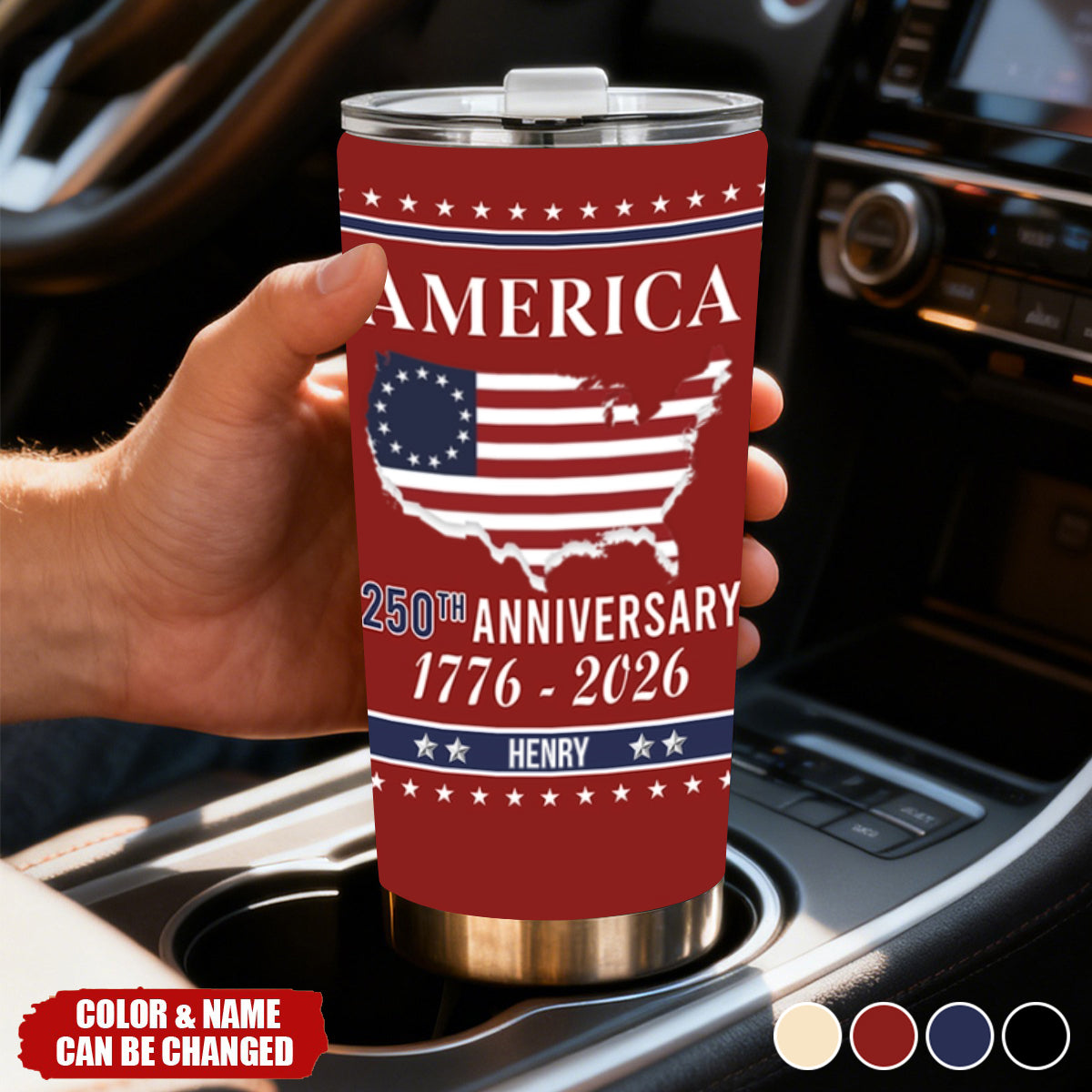 Personalized Family Name, 250th Anniversary Tumbler, 4th of July Gift, Patriotic Gift For Family