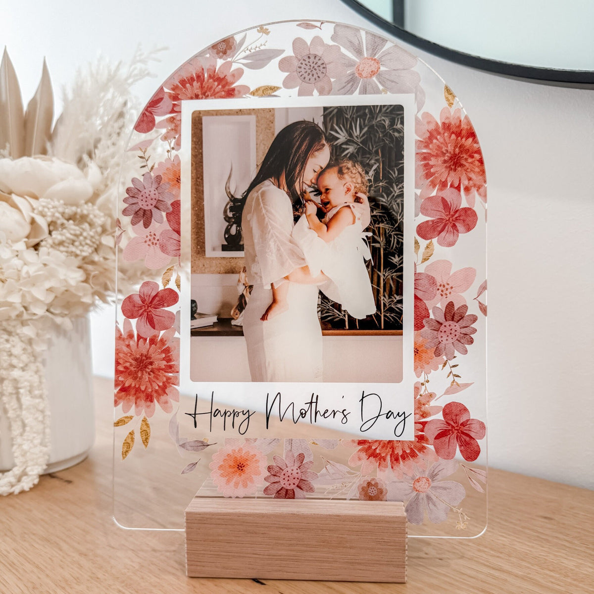 Personalised Mother's Day print | Floral Mother's Day Photo Plaque | Floral Mother's Day Photo Gift |First Mother's Day | Mother's Day Gift