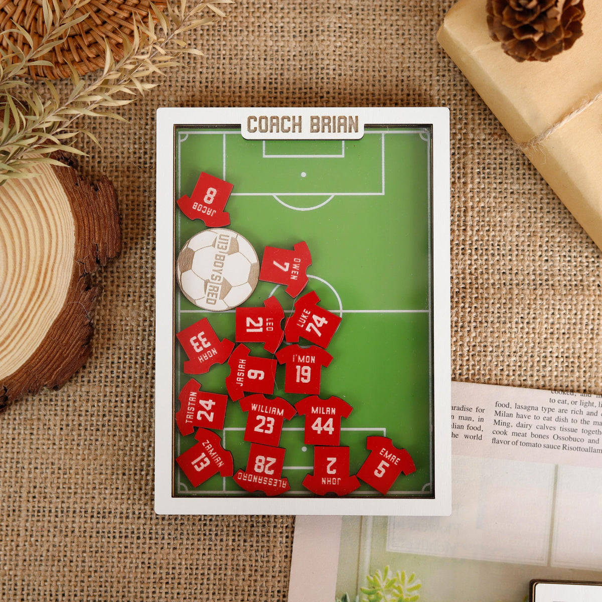 Personalized Soccer Coach Fridge Magnet, Coach Appreciation Gift, Back To School Gifts from Players, Thank You Appreciation Gift for Coach