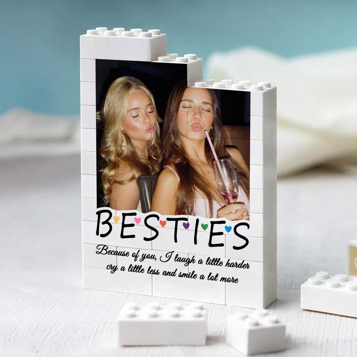 Custom Best Friend Photo Building Block, Personalized Bestie Picture Puzzle, Birthday Gift for Best Friend, Bestie Keepsake, Friendship Gift
