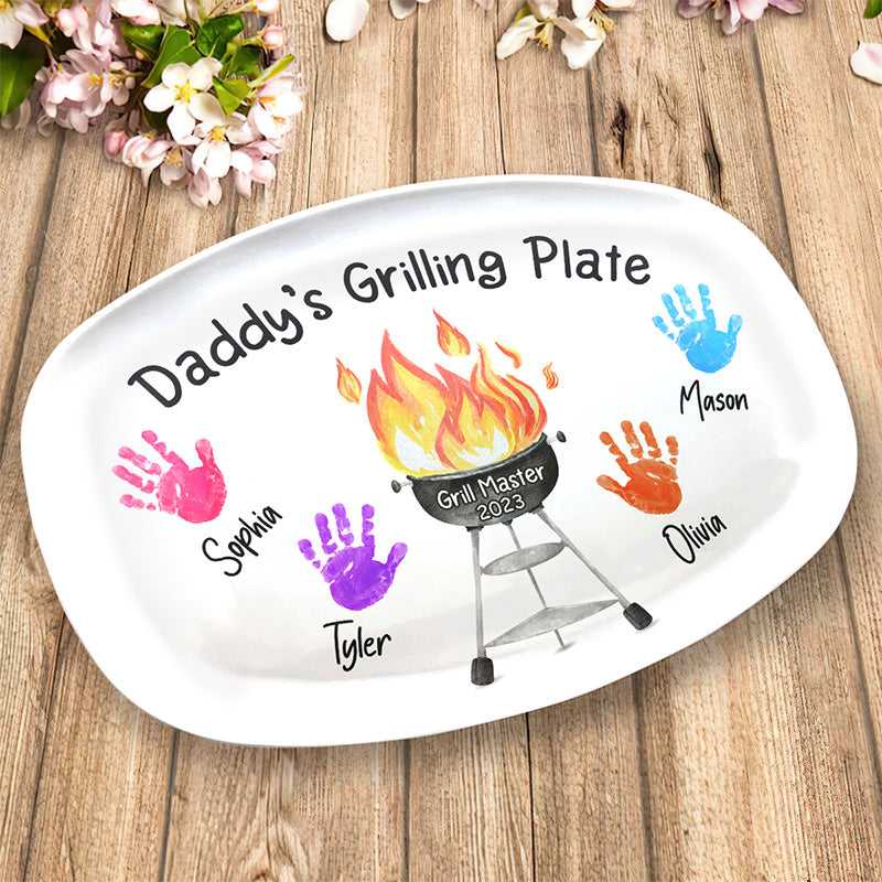 Best Dad's Grilling Plate - Personalized Platter - Father's Day, Birthday Gift For Dad, Grandfather
