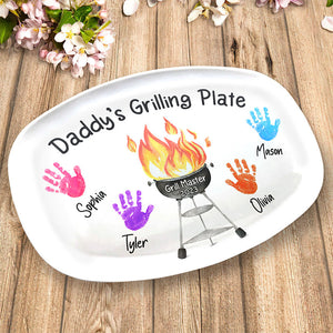 Best Dad's Grilling Plate - Personalized Platter - Father's Day, Birthday Gift For Dad, Grandfather