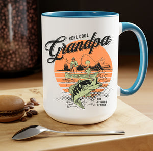 Reel Cool Grandpa Fishing Retro Mug, Fishing Gift for Grandpa, Fishing Grandpa Coffee Mug, Father's Day Gift, Gift for Grandpa, Grandpa Gift