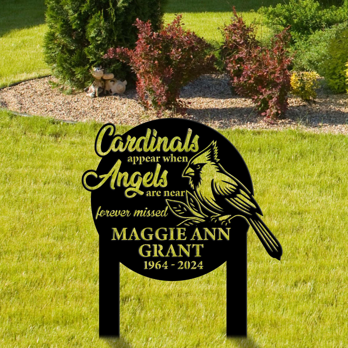 Custom Cardinal Memorial Stake, Personalized Cardinal Bird Garden Memorial, Memorial Plaque, Cemetery Stake, Remembrance Gift