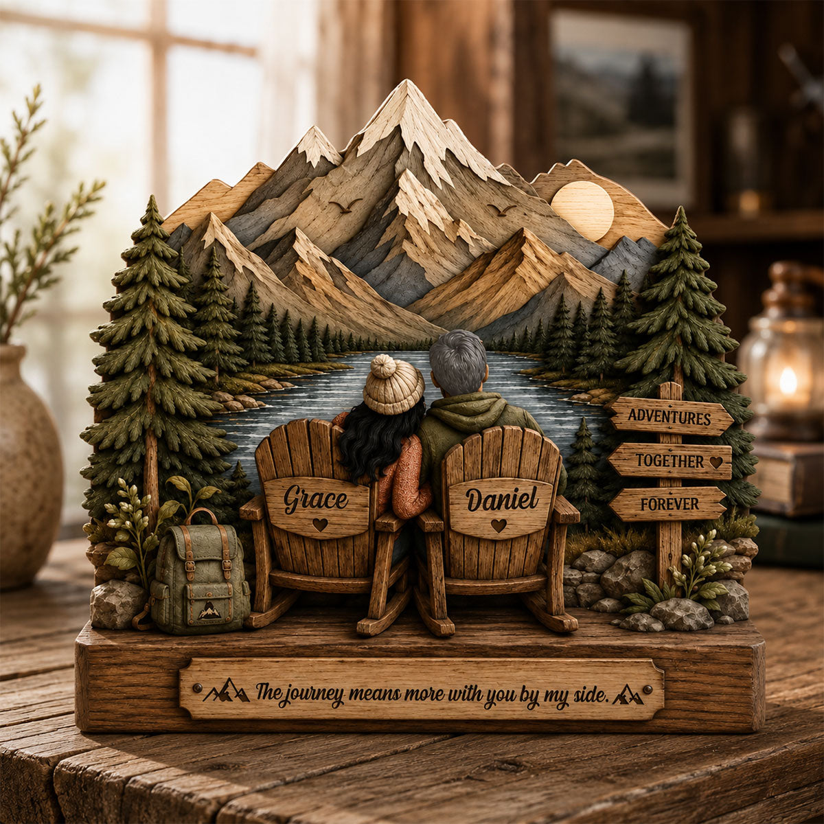 The Best Views Are Better With You - Personalized Wooden Block
