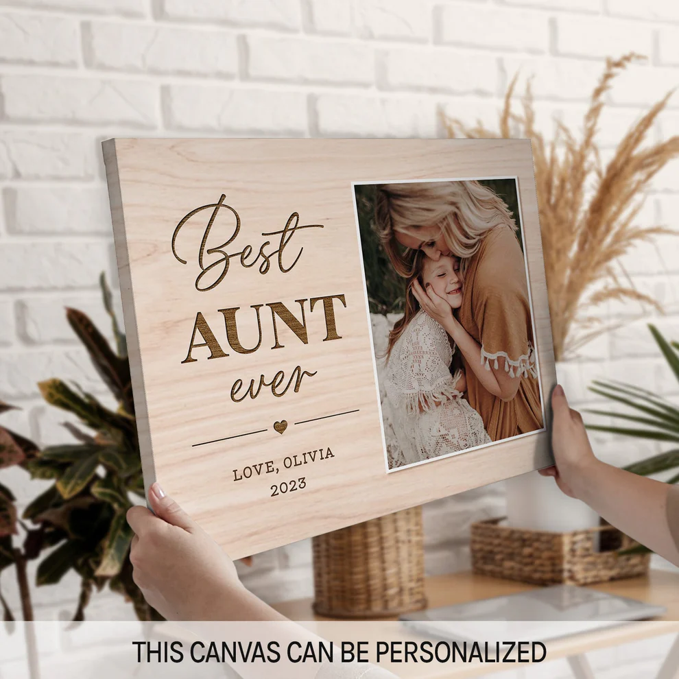 Best Aunt Ever - Personalized Canvas - Birthday Gift, Mother's Day Gift for Aunt