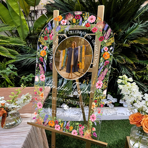 Watercolor Wildflower Personalized Acrylic Welcome Sign