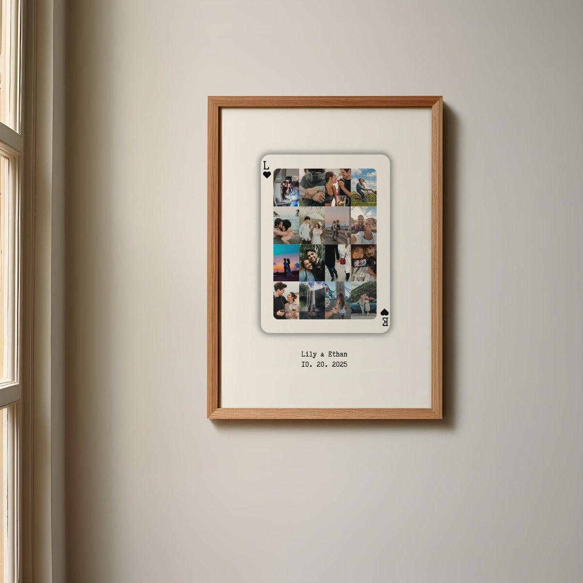 Custom Playing Cards Wall Art Frame - Personalized Canvas - Anniversary Gift For Girlfriend, Valentine's Day Gift