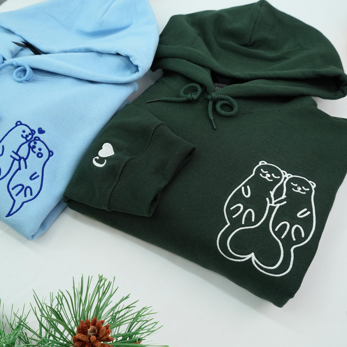 Custom Embroidered Otter Apparel, Matching Embroidered Apparel For Couples, Anniversary Gifts For Him & Her