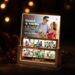 Custom Name Night Light as Valentines Day Gift, Anniversary Gifts, Engagement Gifts, Romantic Gift for Couple, Names and Date Night Lamp Gifts