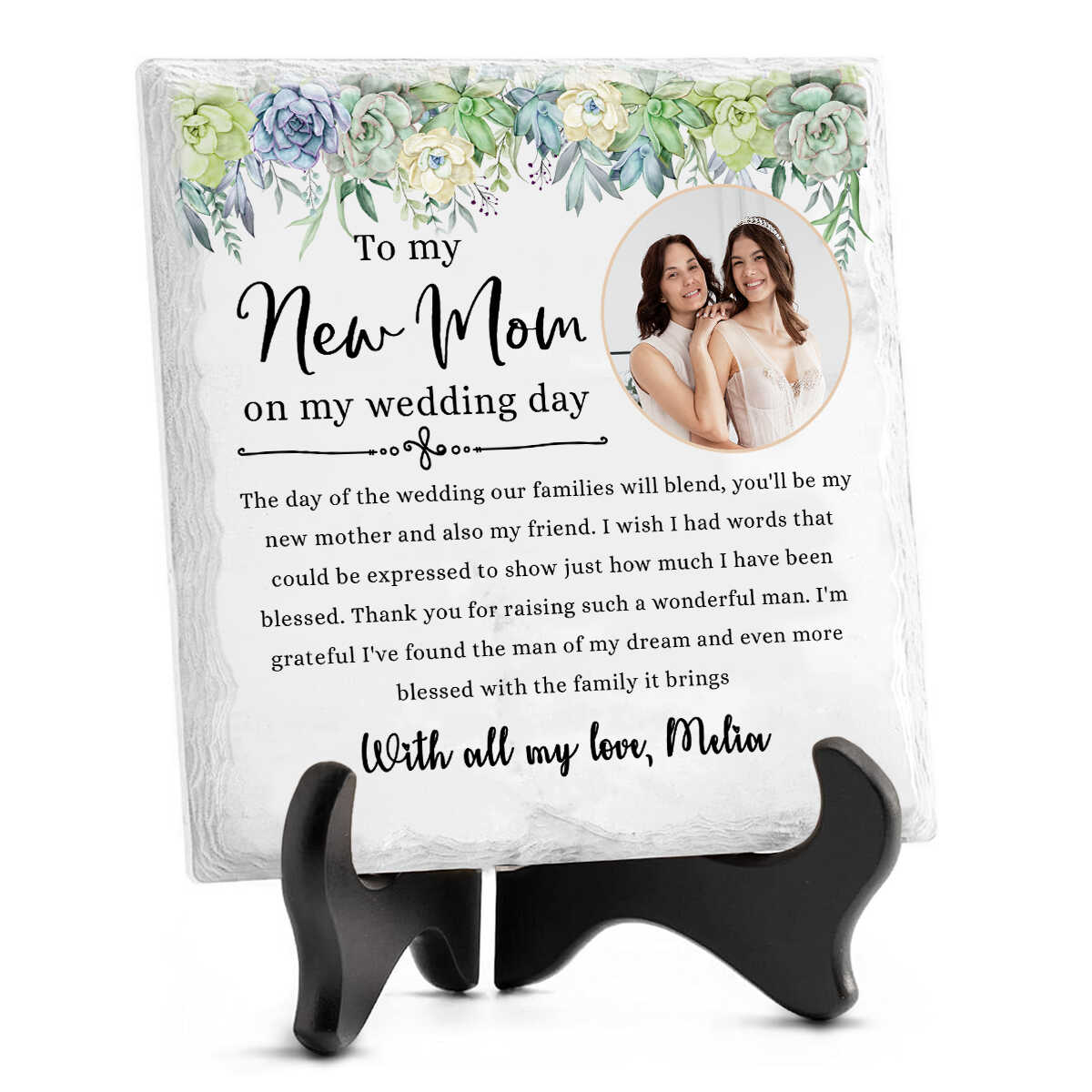 To My New Mom On My Wedding Day - Personalized Garden Stone - Gift For Mother-in-law On Wedding Day