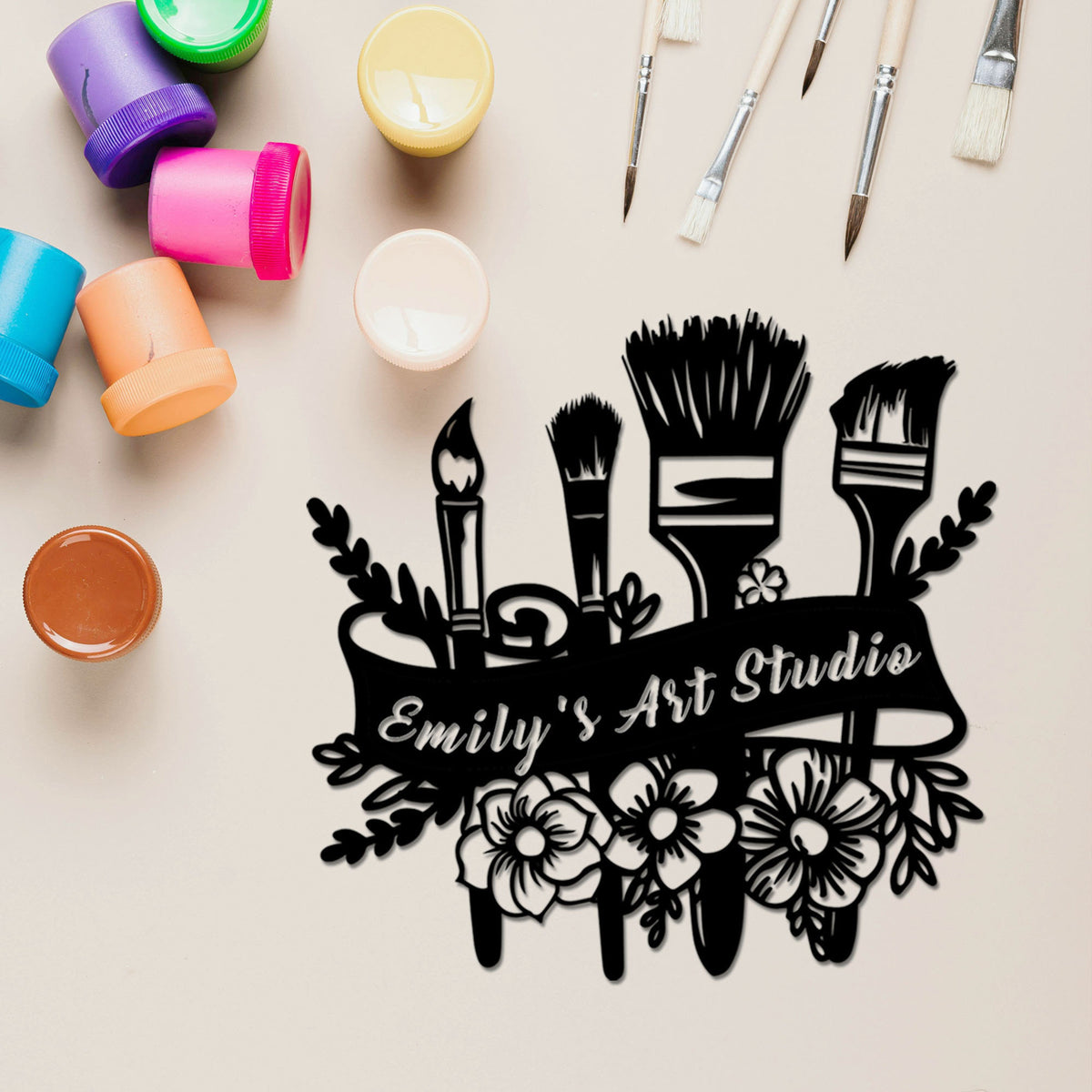 Art Studio Metal Wall Art, Art Studio Sign, Personalized Artist Name Sign, Artist Gifts, Painting Sign Drawing Lover Gift