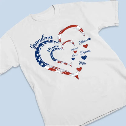 4th Of July First Mom Now Grandma - Personalized Apparel - Independence Day, 4th Of July Gift For Mom
