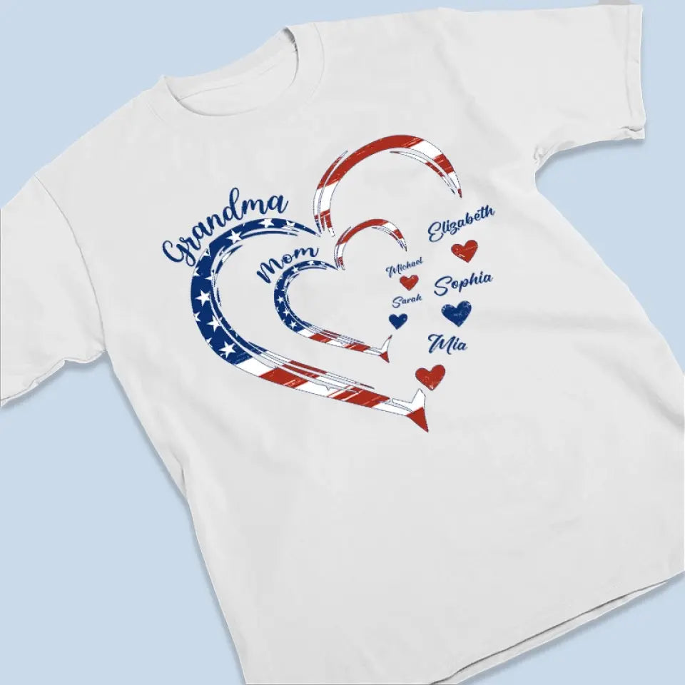 4th Of July First Mom Now Grandma - Personalized Apparel - Independence Day, 4th Of July Gift For Mom