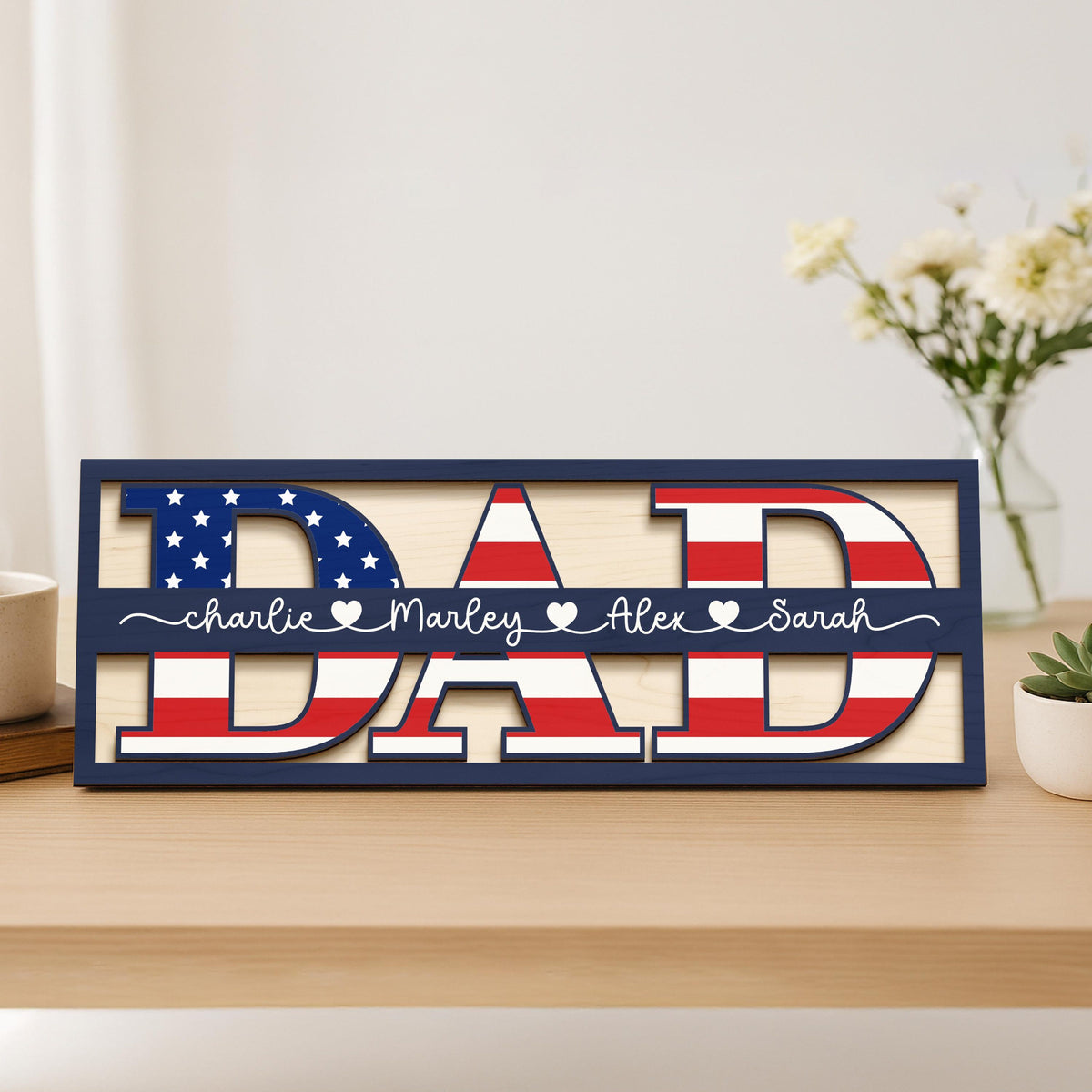 Personalized Dad Sign, Gifts for Dad, Father's Day Gift, Dad Gifts from Kids, Dad Birthday Gift, Dad Gifts from Daughter, Dad Wood Sign