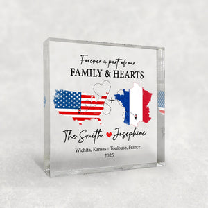Personalized Host Family Acrylic Block, Custom Country Map, Exchange Student Gifts, Travel Memory Keepsake, Long Distance Gifts