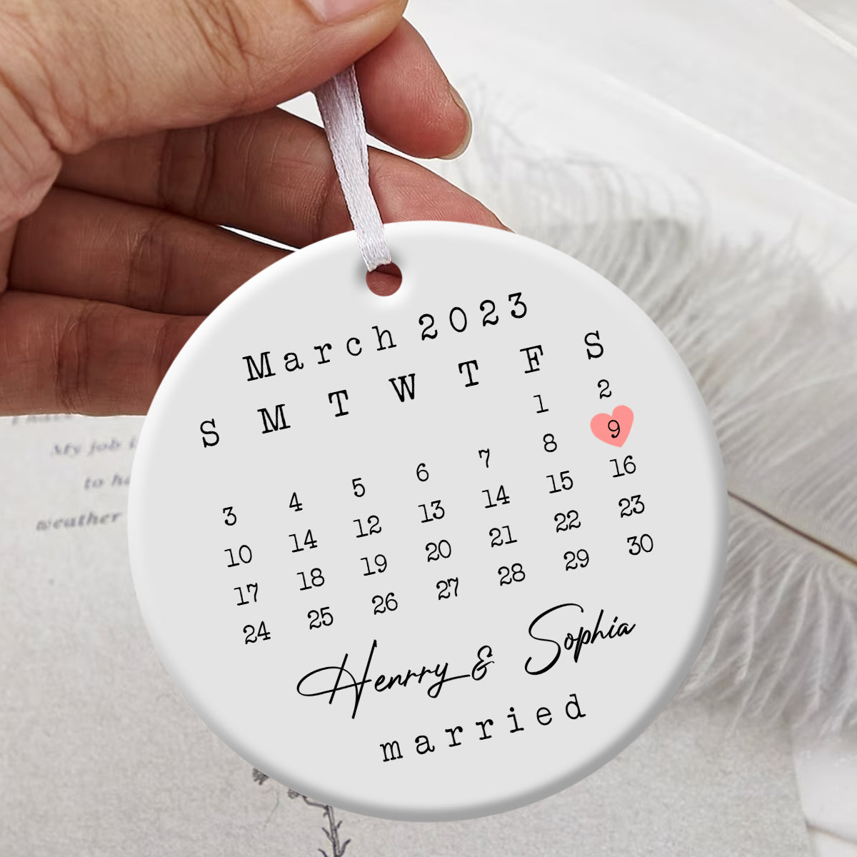 Married Wedding Date - Personalized Ornament - Christmas Gift