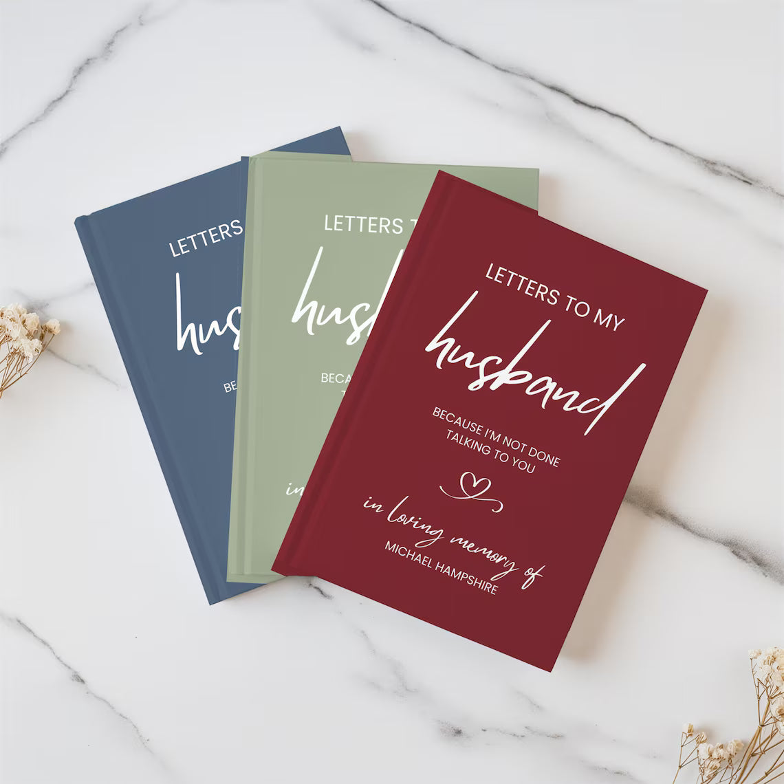 Letters to My Husband Grief Journal, Personalized Loss of Spouse Gift, Custom Notebook Memorial Keepsake Memory Widow Loss of Husband