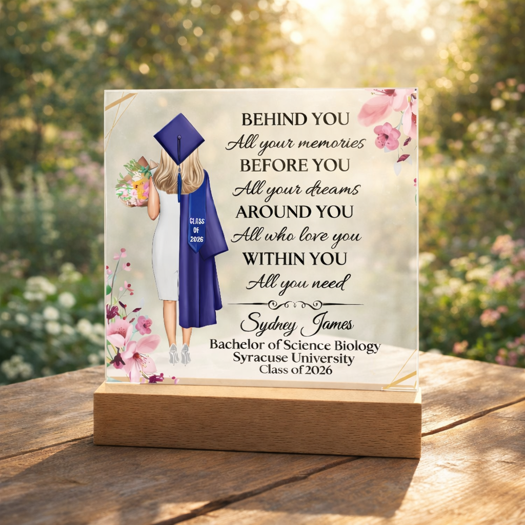 Personalized Daughter Graduation Gift, Congratulations Acrylic Plaque & Stand, Class of 2026 Grad Gift, Niece Granddaughter Graduation Gift