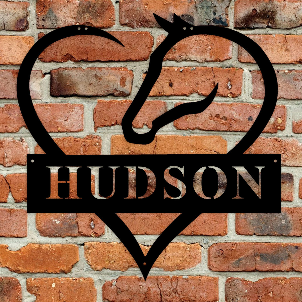 Personalized Metal Barn Name Sign, Heart and Horse Name Sign, Custom Metal Ranch Name Sign, Unique Horse Lovers Gift, Christmas Gift