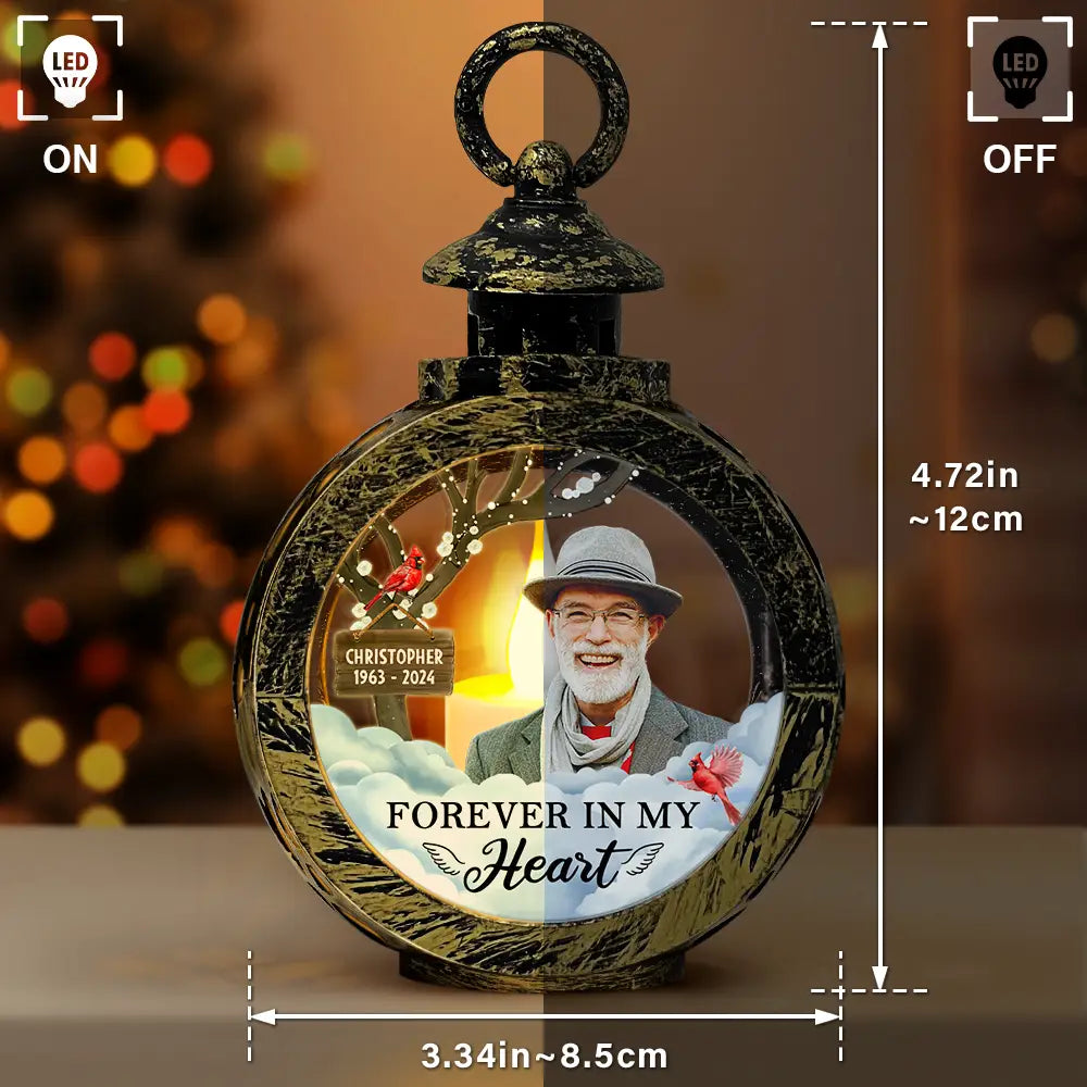 I Am Always With You Custom Photo - Personalized Lantern LED Flameless Candle - Memorial Christmas Gift For Family