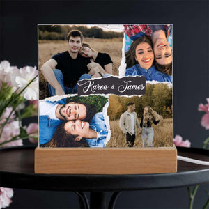 Personalize Collage LED Sign, Personalized Couples Gift, Custom Photo Collage LED Light, Valentine, Engagement, Gift for Her, Gift for Him