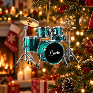 Personalized Name Drum Ornament, Xmas Gifts For Drummer