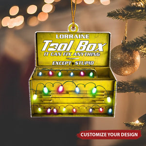 Auto Mechanic's Tool Box - Personalized Acrylic Ornament - Christmas Gift For Mechanic