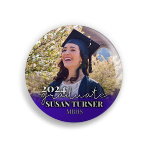 Custom Photo Graduation Button Pins Keepsake - 2025 Graduation, Class of 2025, Congratulations, Proud Mom, Proud Dad