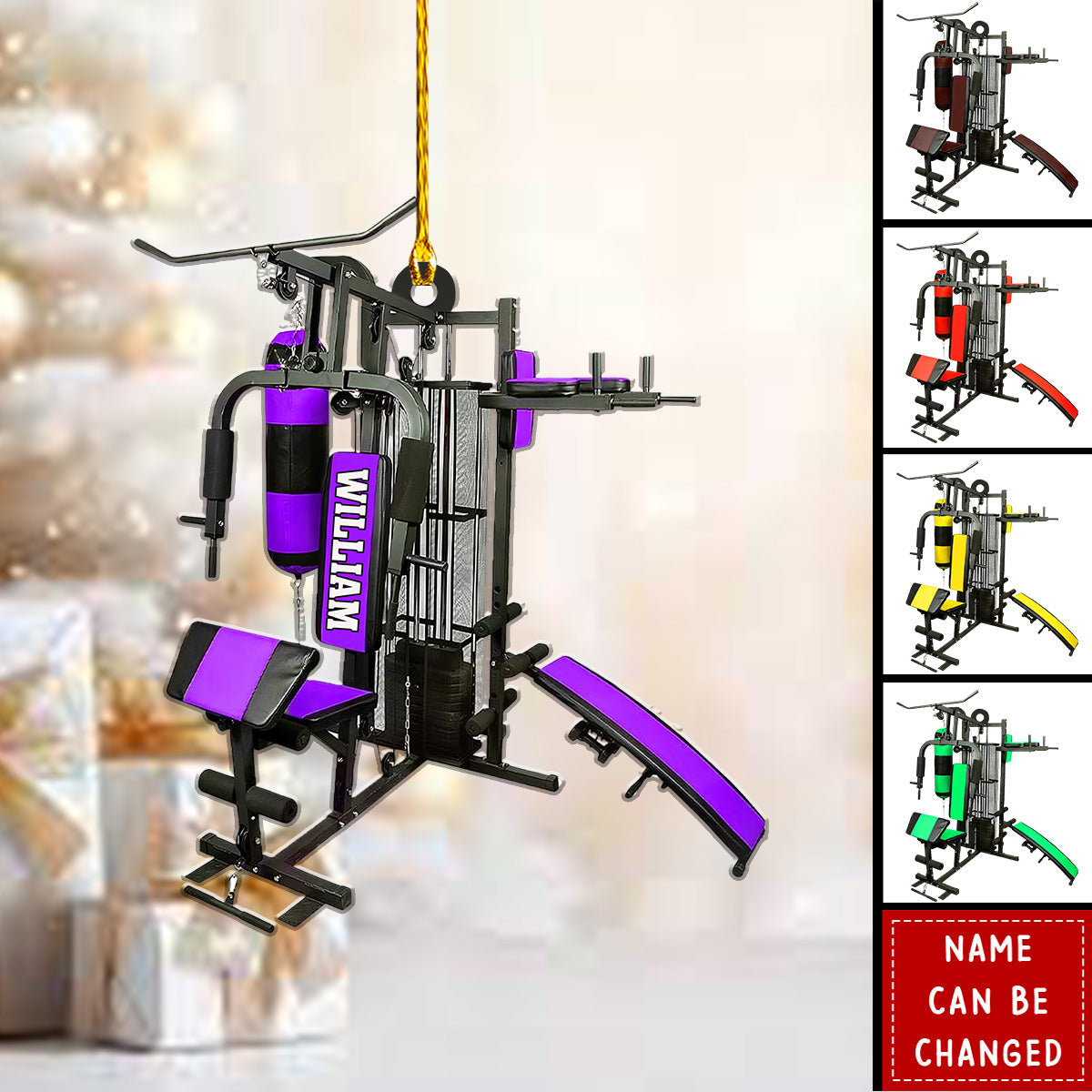 Personalized Weight Plate Ornament, Christmas Gift For Gym, Gym Equipment Simulation Ornament