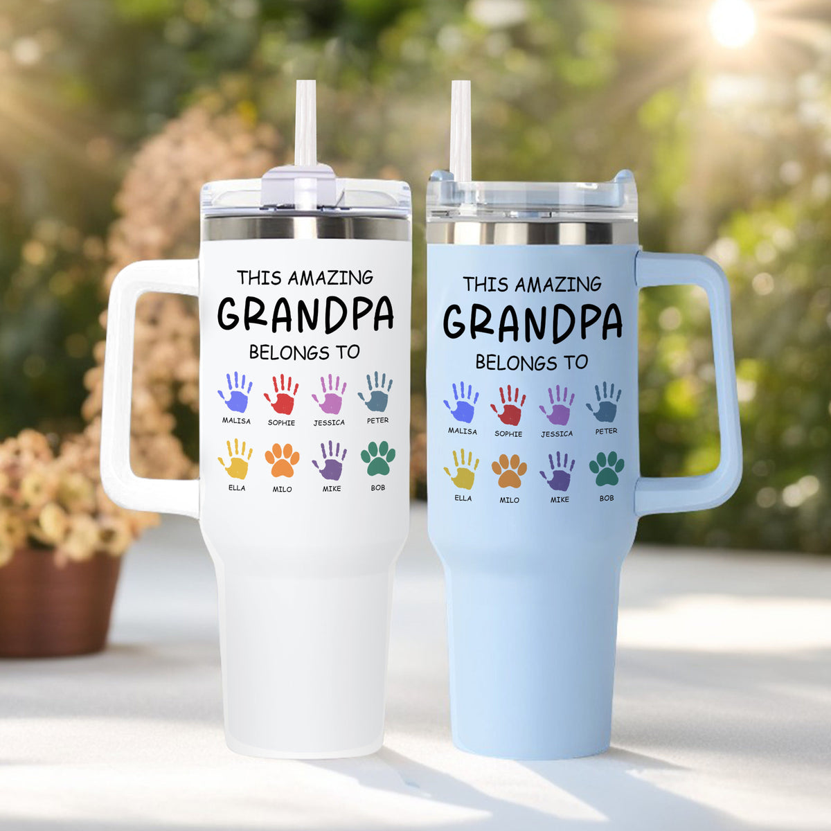 Amazing Grandpa with Kid Names, Personalized 40oz Tumbler, Fathers Day Gift, Grandpa Gift, Gift for Grandpa, Dad Gift