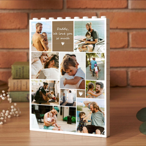 Custom Photo Collage Dad And Kids Building Blocks, Gift for Dad, Best Dad Gift, Fathers Day Picture Collage, Gift For Husband, Birthday Gift