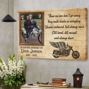 Memorial Gone Riding - Personalized Canvas - Sympathy Gift for Family, Memorial Father Grandpa