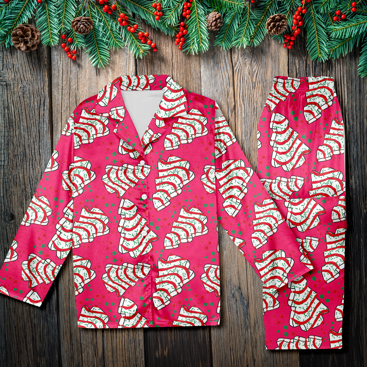 Little Christmas Tree Cake Pajamas Set, Christmas Gift For Family