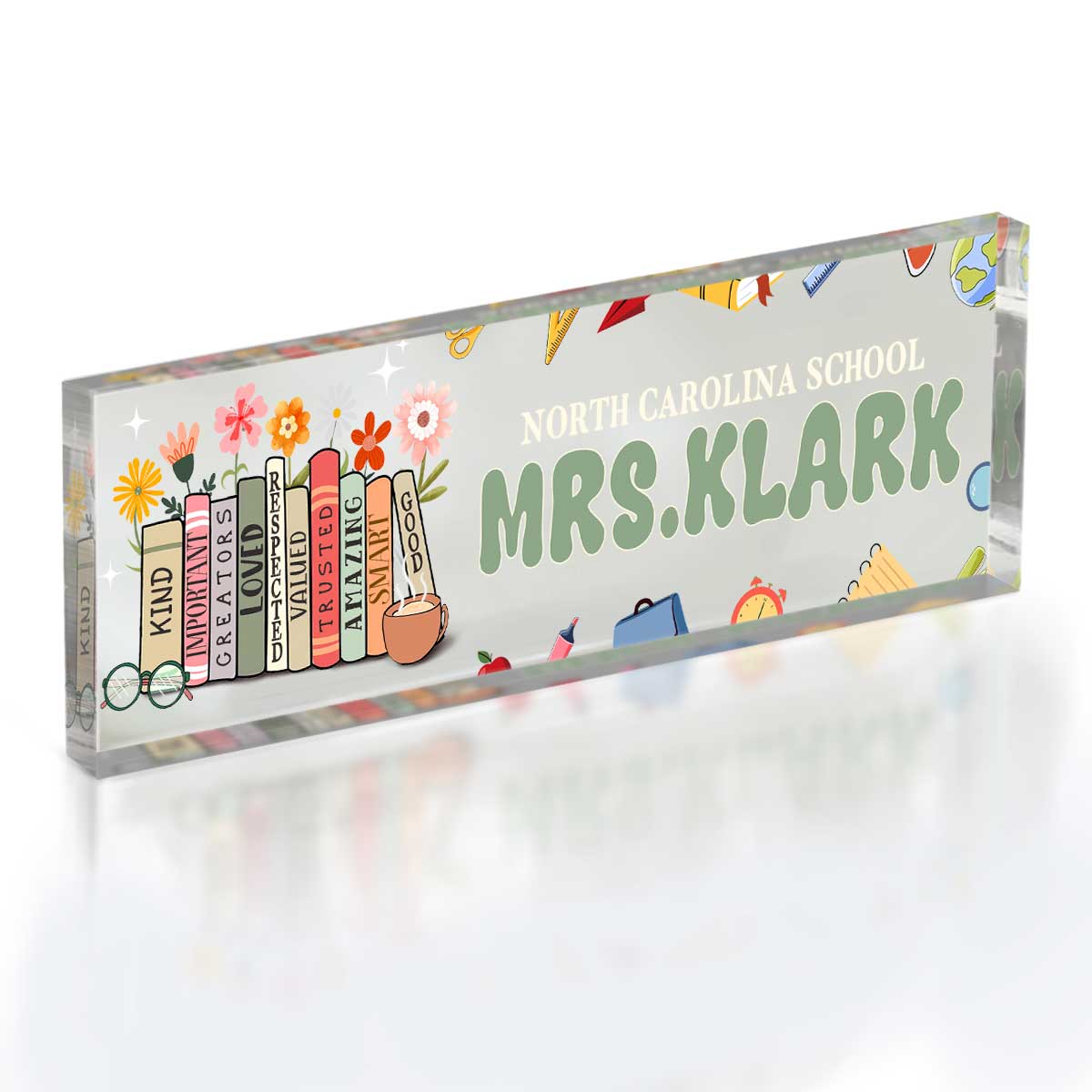 Personalized Teacher Desk Name Plate, Nameplate For Teacher, Teacher Desk Decor, Back To School Teacher Appreciation Gift, Teacher Gift For Women