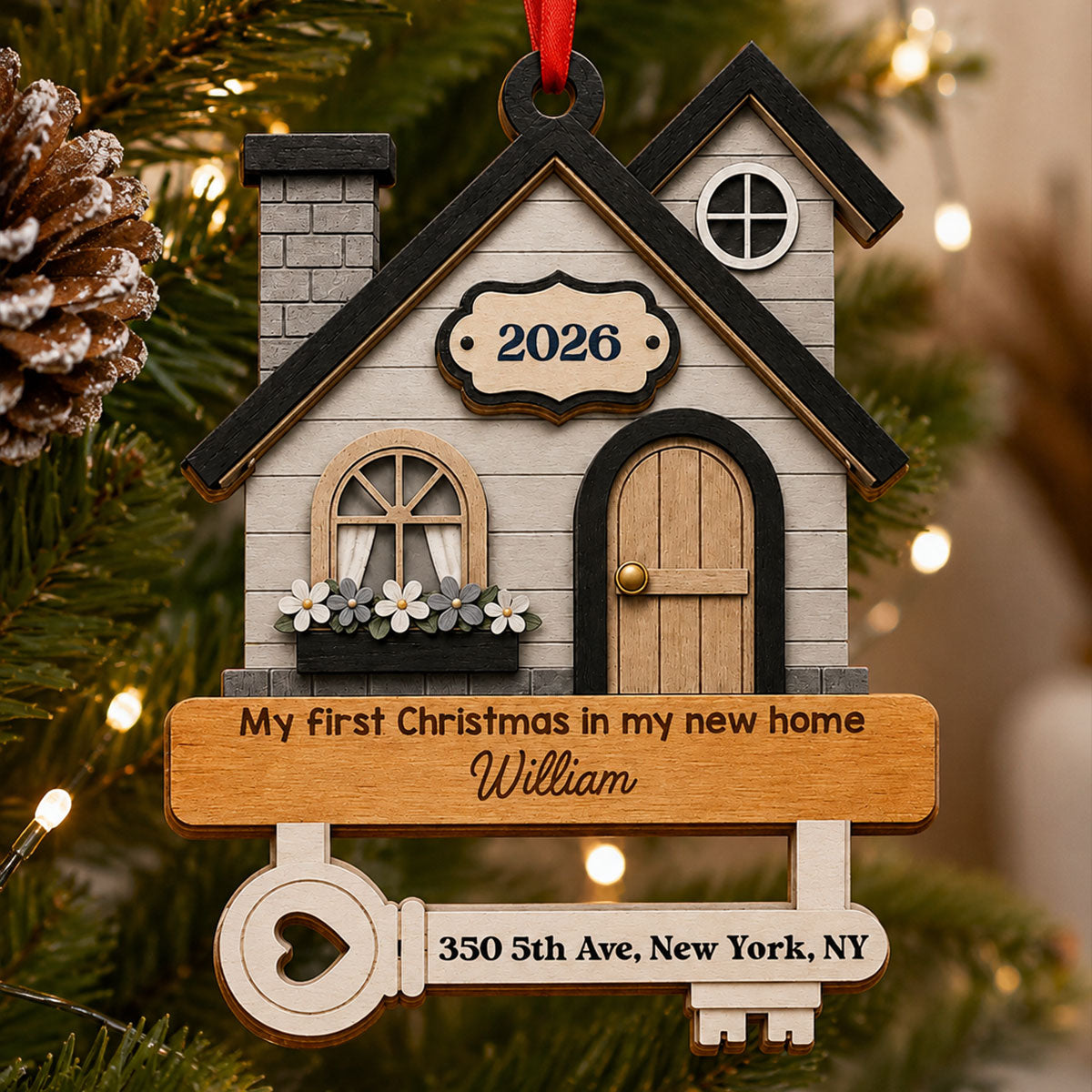 My 1st Christmas In New Home - Wood Ornament - Personalized Christmas Gifts