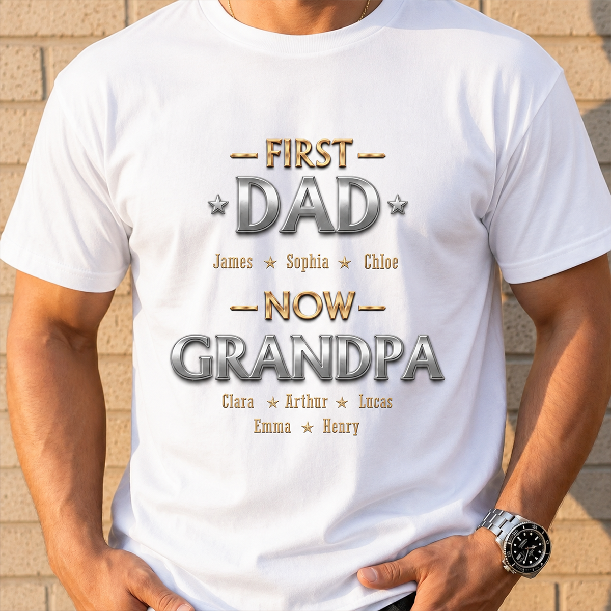 Living The Best Title - Personalized Shirt For Dad, Grandpa