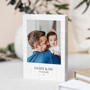 Daddy And Me Photo Keepsake, Personalised Fathers Day Gift, Dad And Baby Keepsake Block, New Dad Birthday Present, Gift For Daddy From Kids