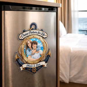 Cruise Partner for Life - Custom Photo Cruise Ship Fridge Magnet - Personalized Summer Vacation And Travel Gifts For Husband And Wife, Him And Her, Cruise Lovers
