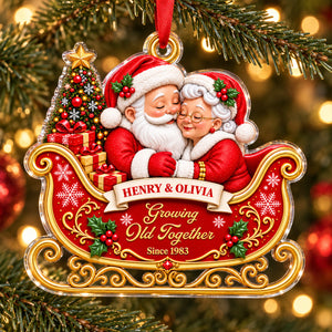 Growing Old Together Acrylic Christmas Ornament - Personalized Couple Gifts