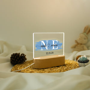 Custom Name Night Light, Personalized Couples Initials Desk Name Plate Night Light, Valentines Gift, Unique Gifts for Couples