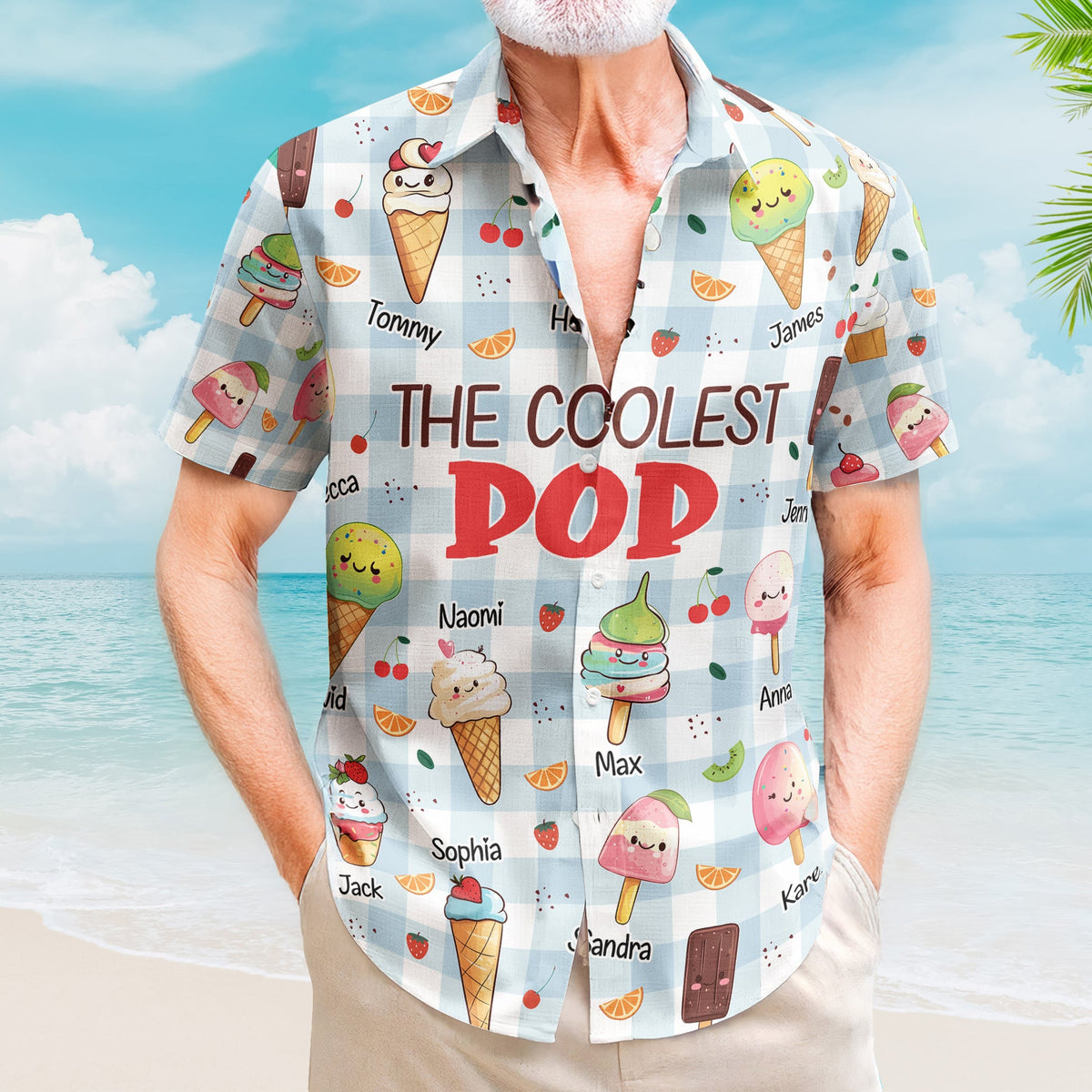 The Coolest Pop - Custom Hawaiian Shirt - Gift For Grandfather, Father's Day Gift Idea