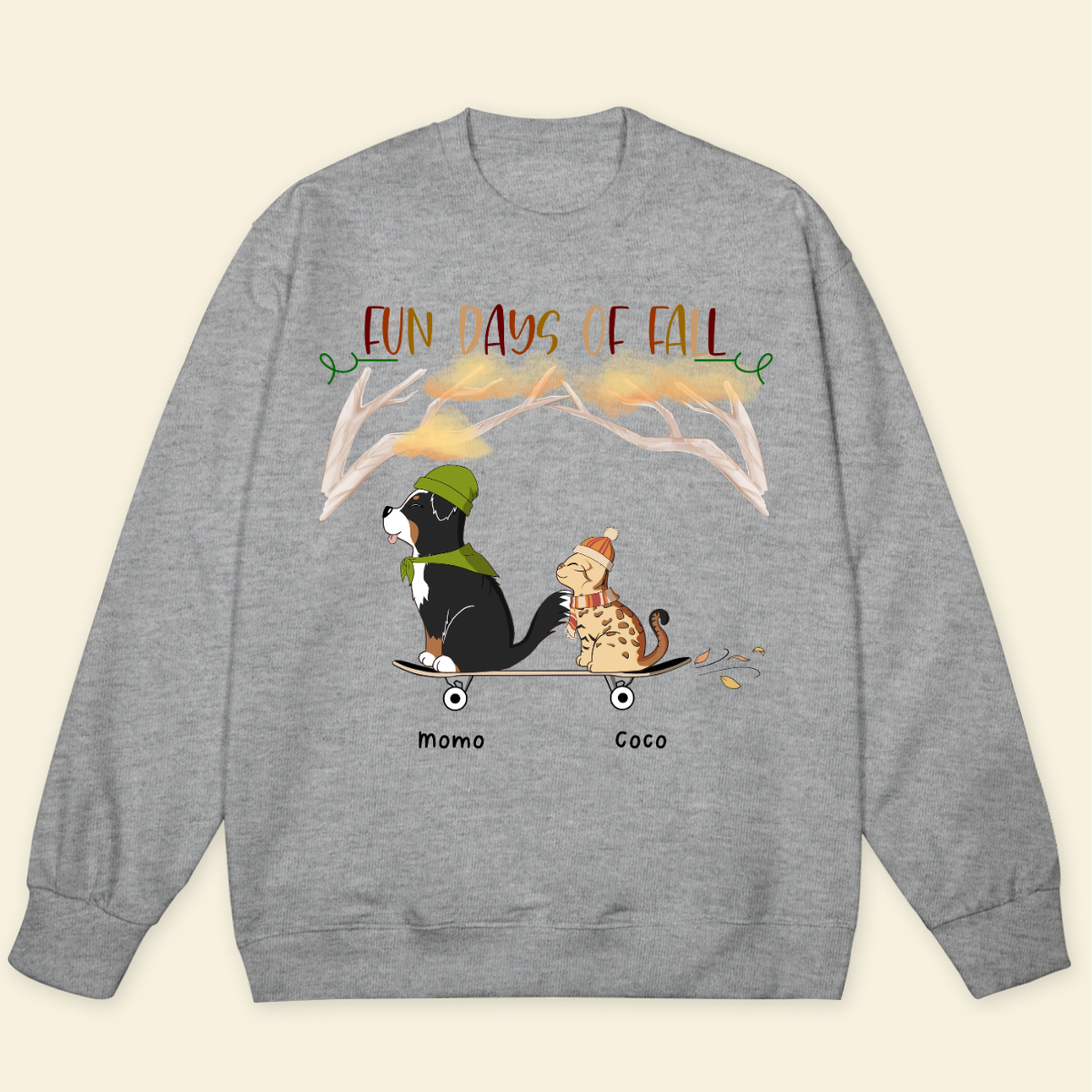 Fun Day Of Fall Personalized Sweatshirt Dog Cat Fall Shirt, Funny Autumn Pet Lovers Sweatshirt, Pumpkin Lover Sweatshirt, Fall Season Shirt, Thanksgiving Shirt, Comfort Fall Tee Pet Lovers