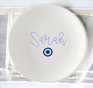 Personalized Evil Eye Birthday Ring Dish - Protection Gifts for Friend Bridesmaid Wedding Gifts