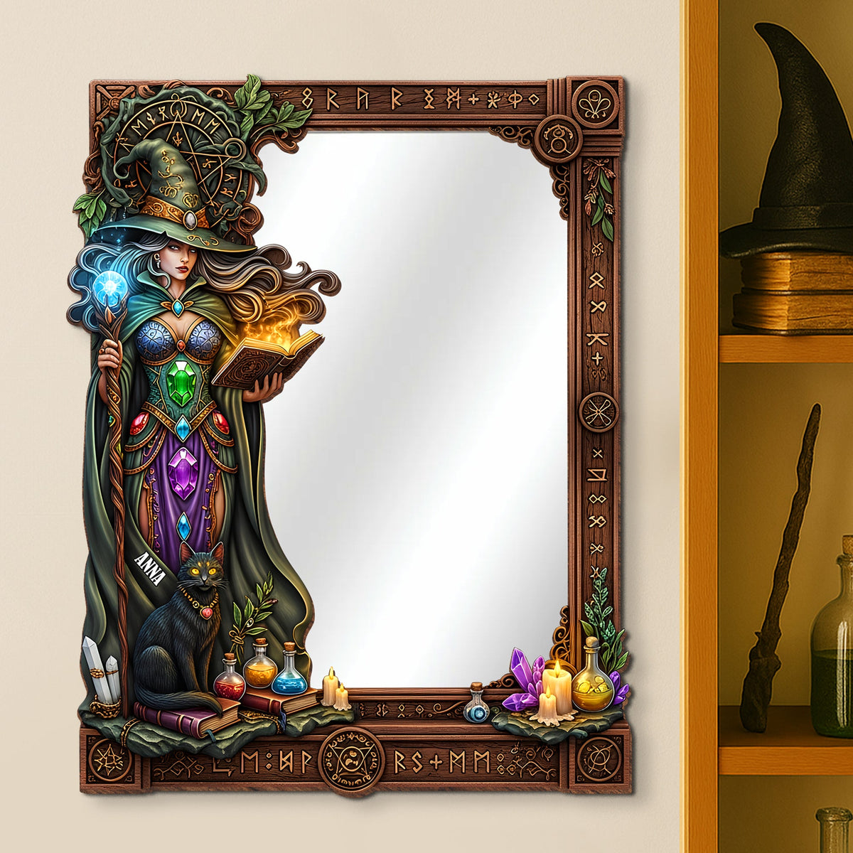 Mysterious Wall Hanging Mirror Personalized Gifts For Witch Lovers